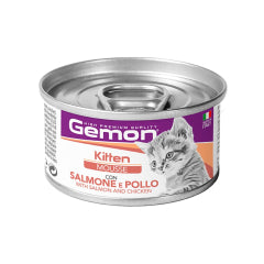 GEMON MOUSSE KITTEN SALMÓN POLLO LATA 85 GR