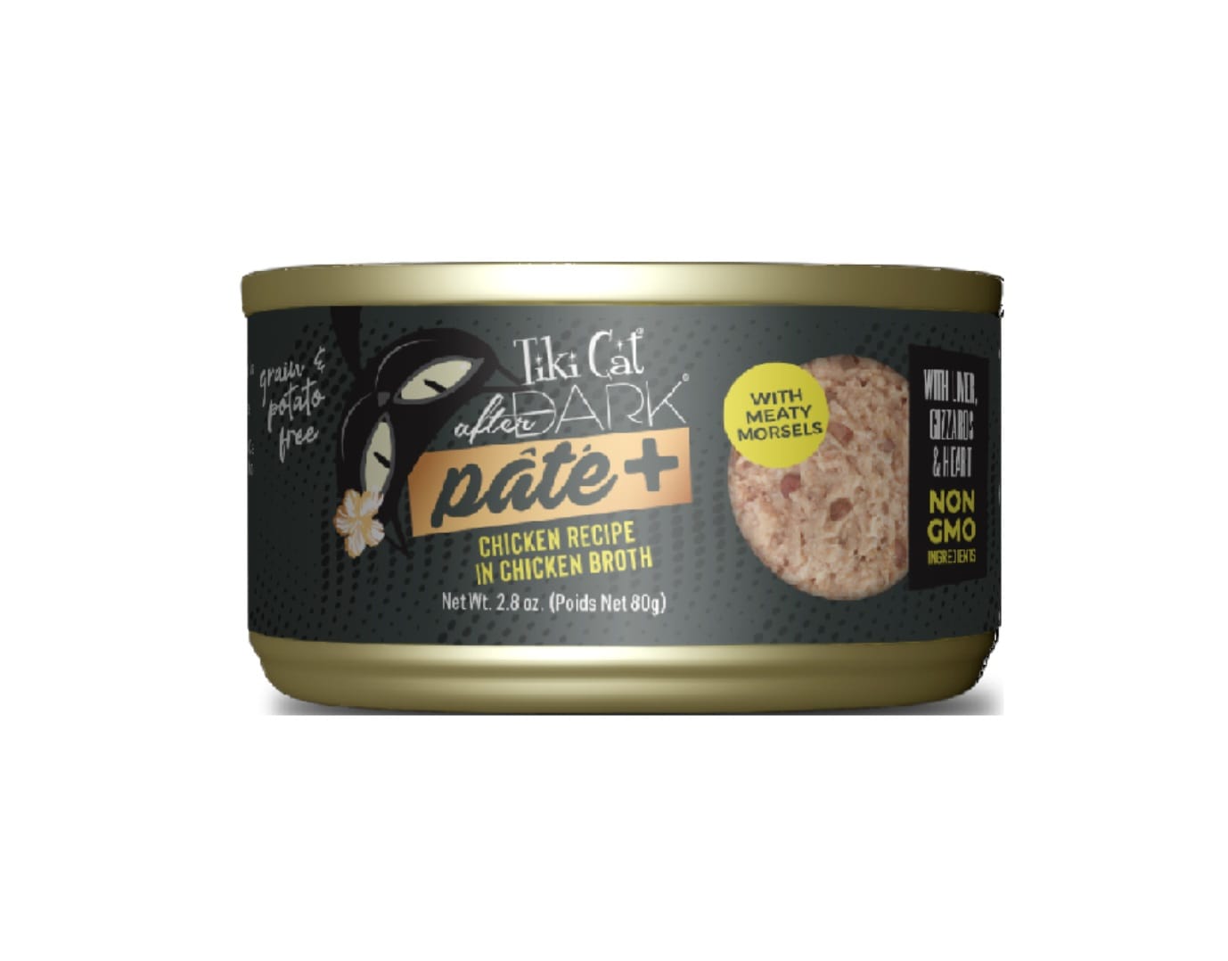 TIKI CAT AFTER DARK PATE+ - POLLO EN CALDO DE POLLO - 80 GR - LATA