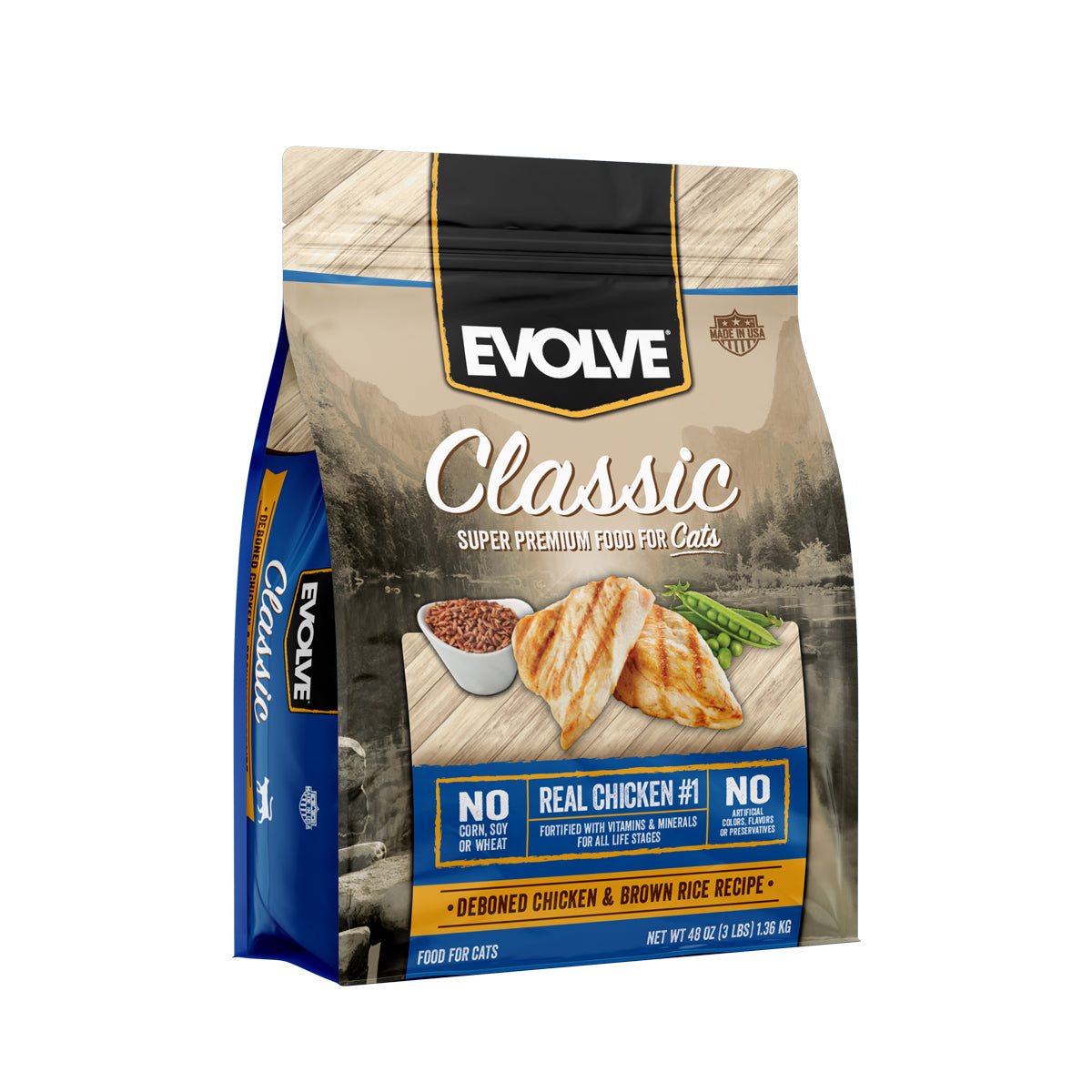 EVOLVE CAT COMIDA SECA CHICKEN AND RICE ADULTO 3Lb  1.36 Kg