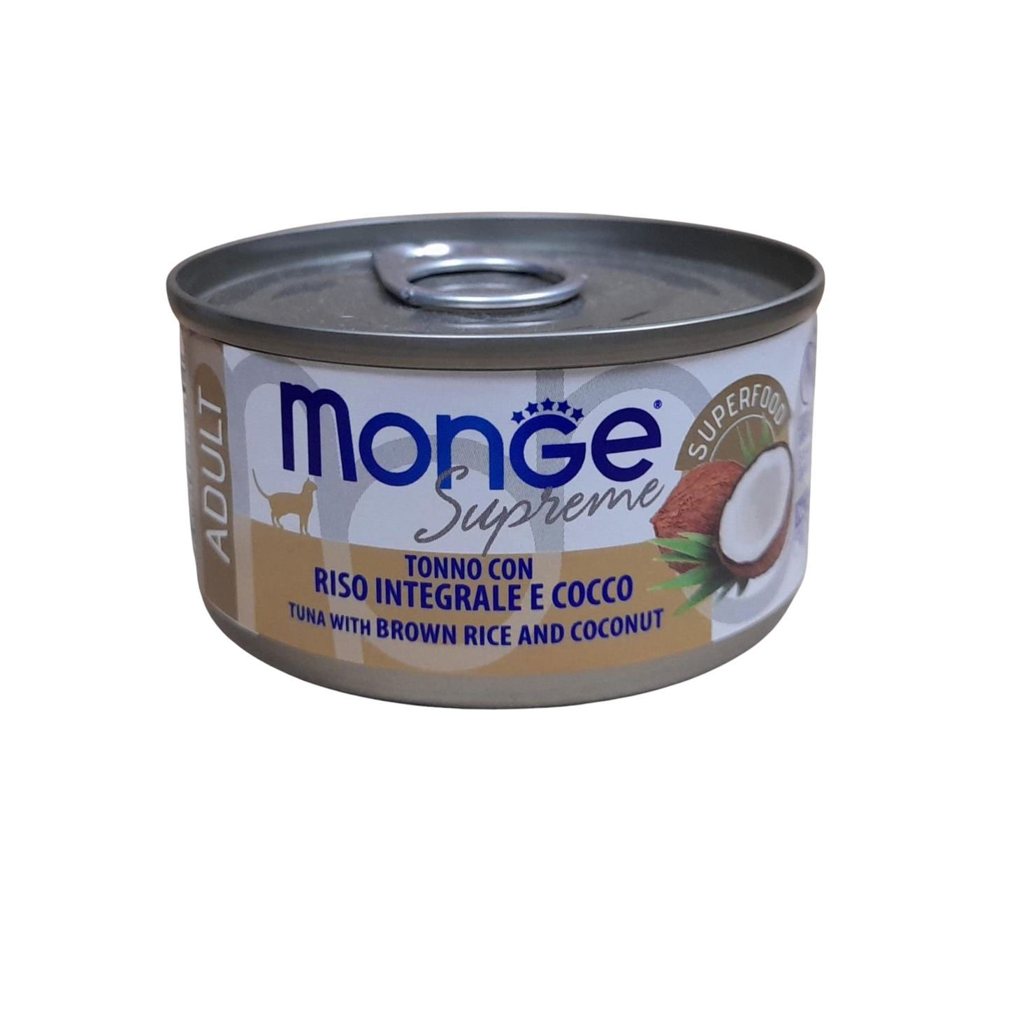 MONGE SENIOR - ATÚN CON ARROZ INTEGRAL Y COCO 80 GR
