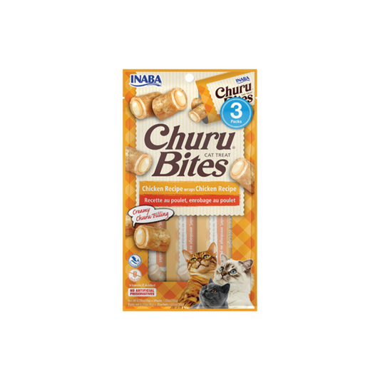 INABA CAT SNACK CHURU BITES POLLO WRAPS 3 PIEZAS - POLLO 30 GR