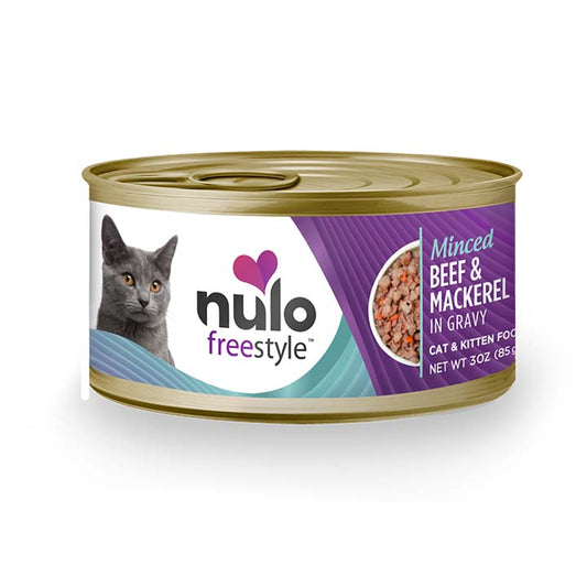 NULO CAT FS GRAIN FREE MINCED-PICADO BEEF & MACKEREL LATA 3 OZ - 85 GR