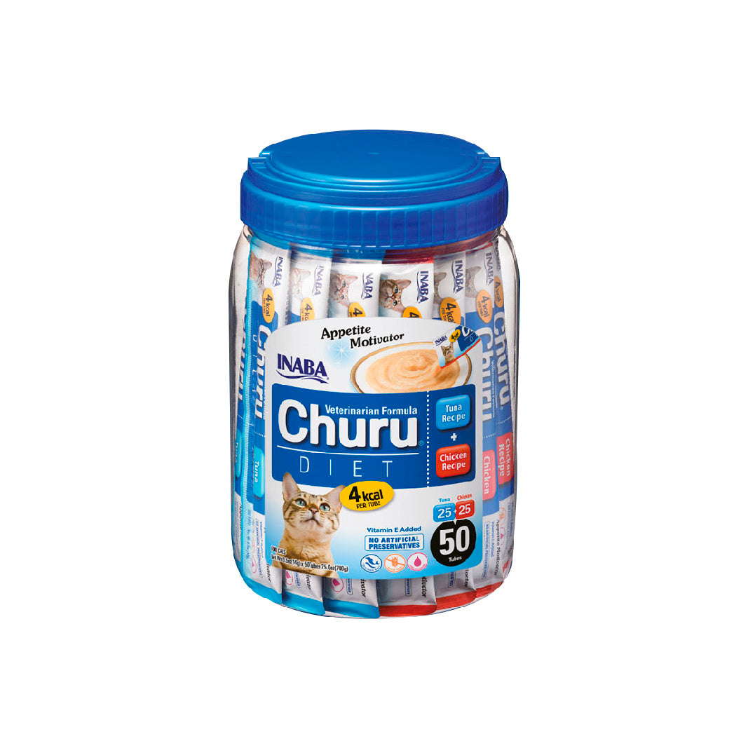 INABA CAT SNACK CHURU VET BOMBONERA X 50 FÓRMULA DIET