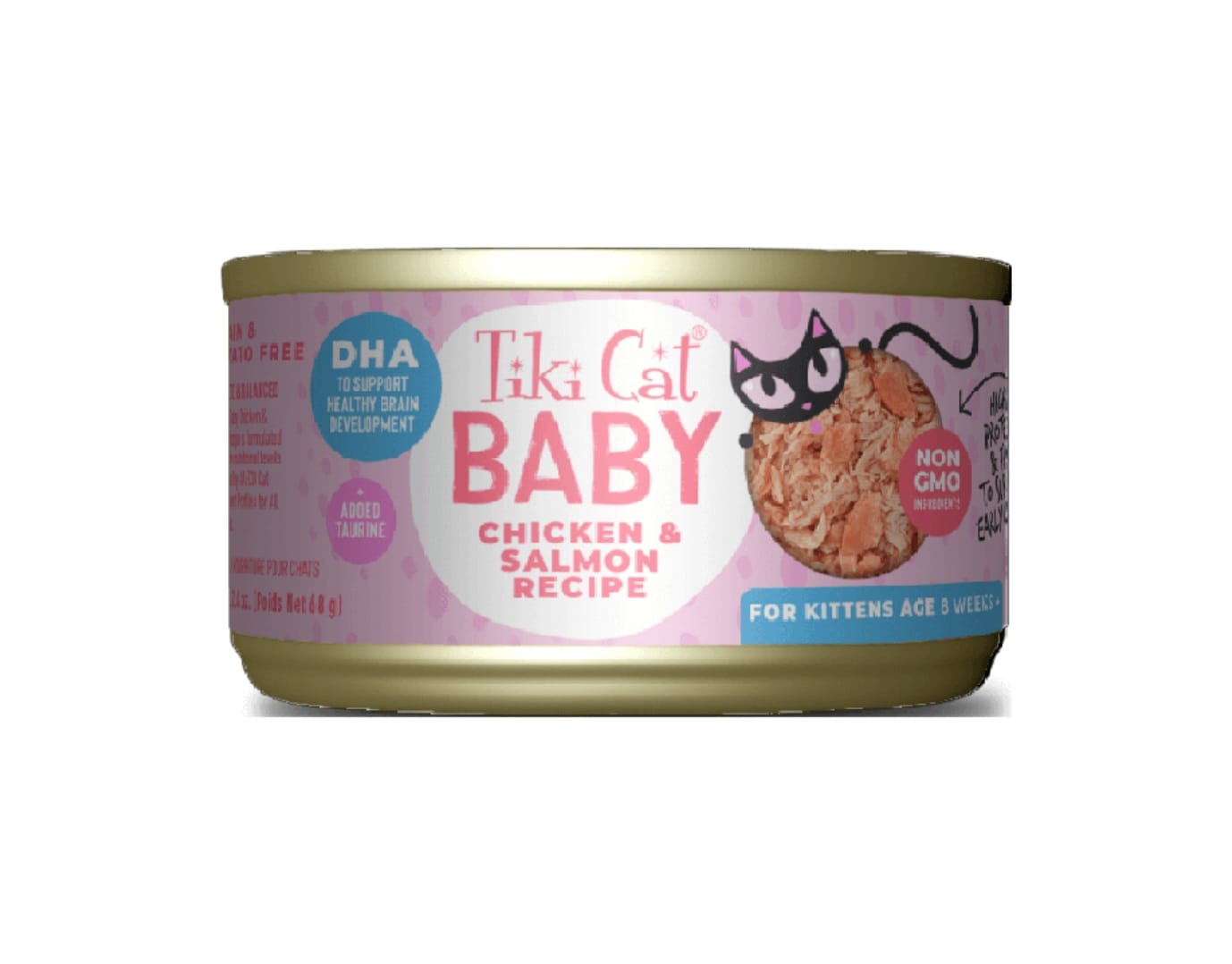 TIKI CAT BABY - POLLO Y SALMÓN - 68 GR - LATA