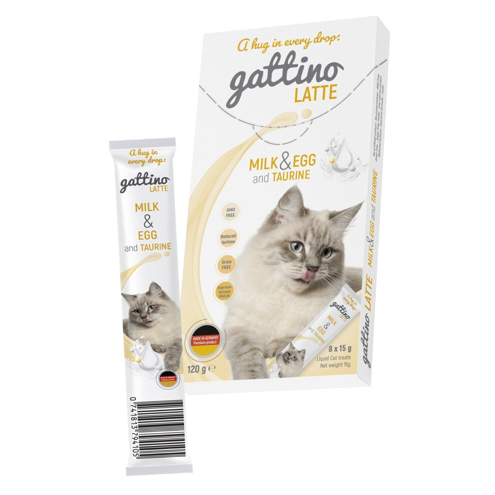 GATTINO CREAMY SNACK X8 TUBOS MILK & EGG and TAURINE