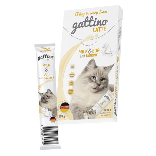 GATTINO CREAMY SNACK X8 TUBOS MILK & EGG and TAURINE