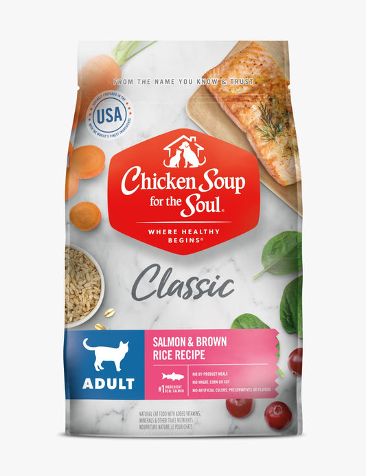 CHICKEN SOUP FOR THE SOUL CLASSIC ADULT DRY CAT FOOD - SALMON & BROWN RICE RECIPE 2KG