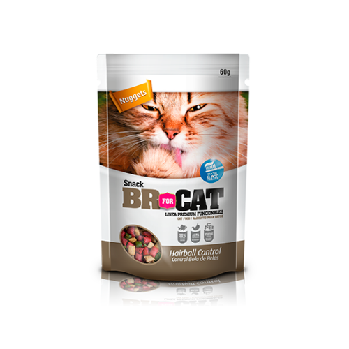 BR FOR CAT SNACK NUGGETS PARA GATOS CONTROL BOLA DE PELOS 60Gr