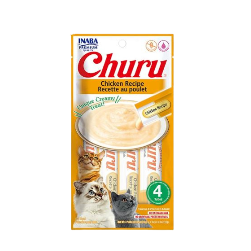 INABA CAT SNACK CHURU 4 PIEZAS - RECETA DE POLLO 56 GR (603)