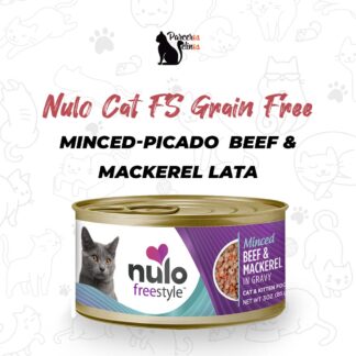 NULO CAT FS GRAIN FREE MINCED-PICADO BEEF & MACKEREL LATA 3 OZ - 85 GR
