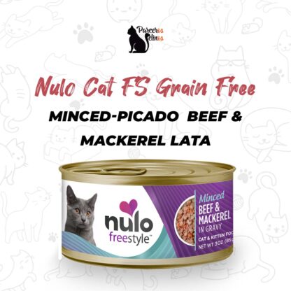 NULO CAT FS GRAIN FREE MINCED-PICADO BEEF & MACKEREL LATA 3 OZ - 85 GR