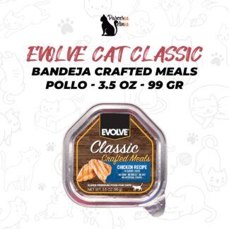 EVOLVE CAT CLASSIC BANDEJA CRAFTED MEALS POLLO - 3.5 OZ - 99 GR