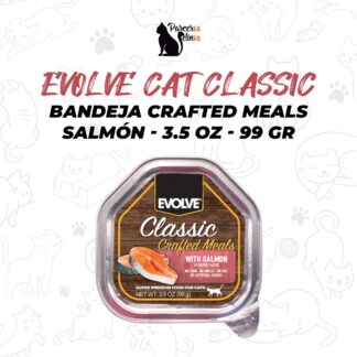 EVOLVE CAT CLASSIC BANDEJA CRAFTED MEALS SALMON - 3.5 OZ - 99 GR