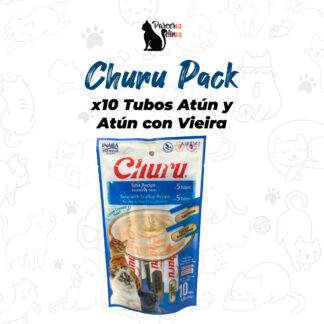 Churu Pack x 10 Tubos Atún y Atún con Vieira