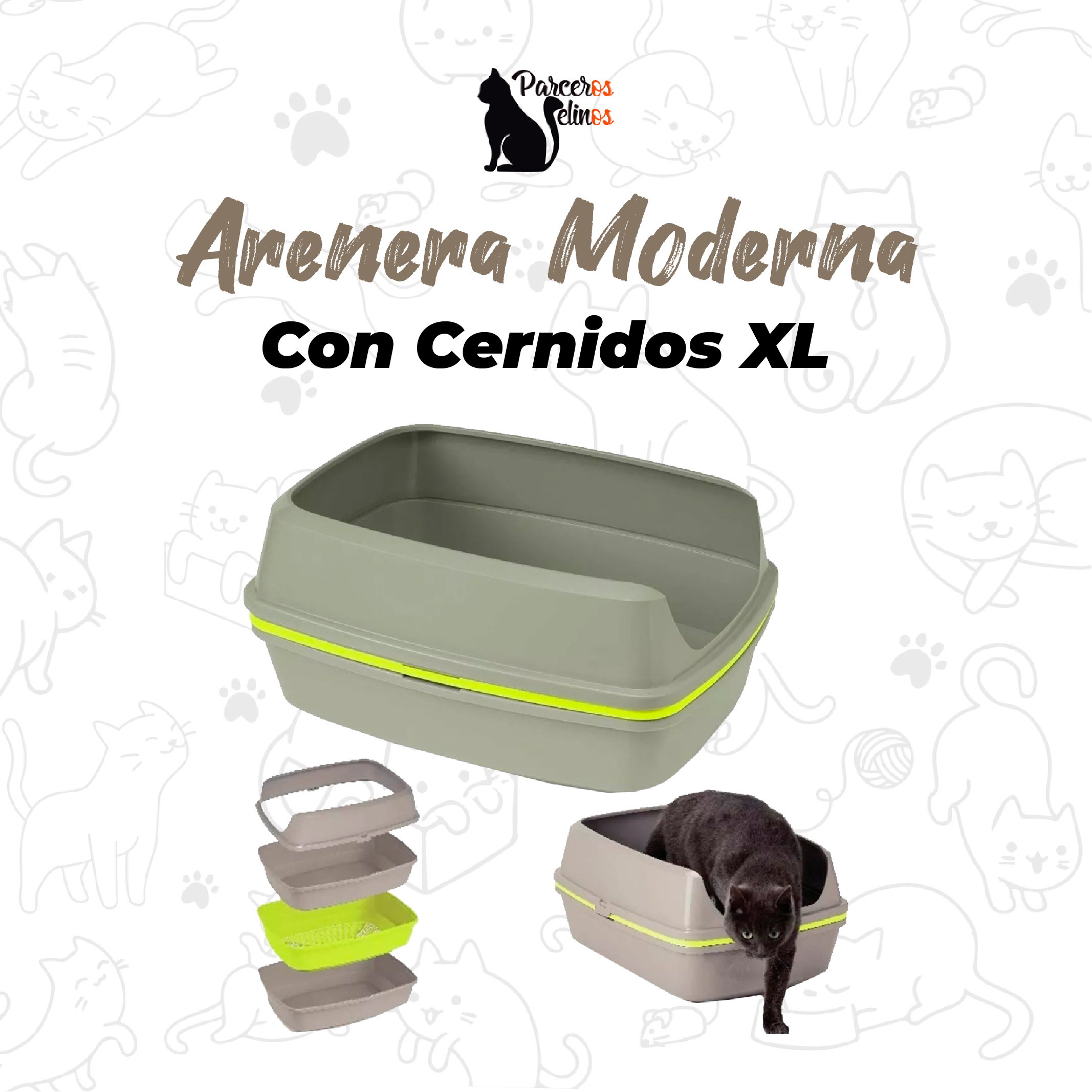 ARENERA MODERNA CON CERNIDOR XL Parceros Felinos