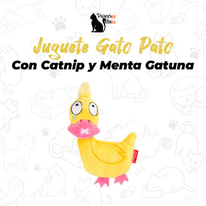 JUGUETE GATO PATO CON CATNIP Y MENTA GATUNA