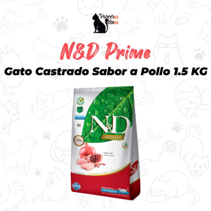 N&D PRIME GATO CASTRADO SABOR A POLLO 1.5 KG
