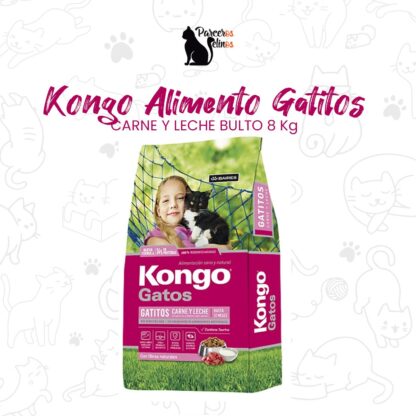 KONGO GATITOS CARNE Y LECHE BULTO 8 Kg