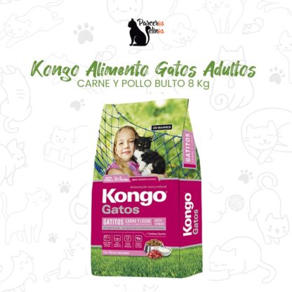 KONGO GATOS ADULTO CARNE Y POLLO BULTO 8 Kg