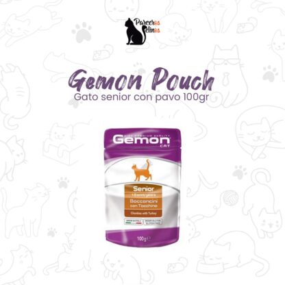 GEMON POUCH GATO SENIOR CON PAVO 100GR